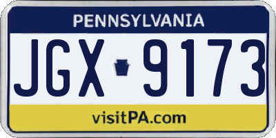 PA license plate JGX9173