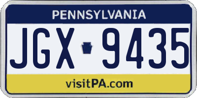 PA license plate JGX9435