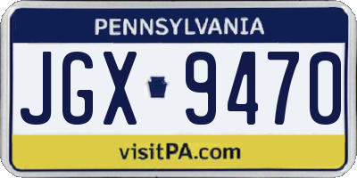 PA license plate JGX9470