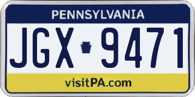PA license plate JGX9471