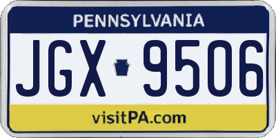 PA license plate JGX9506