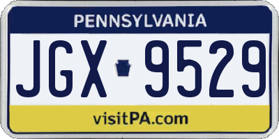 PA license plate JGX9529