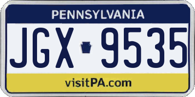 PA license plate JGX9535