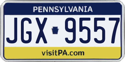 PA license plate JGX9557