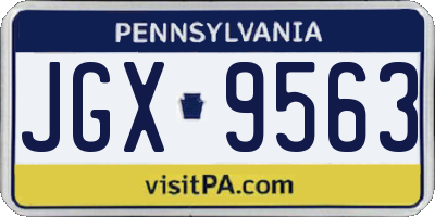 PA license plate JGX9563
