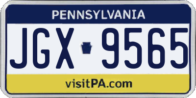 PA license plate JGX9565