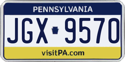 PA license plate JGX9570