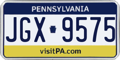 PA license plate JGX9575