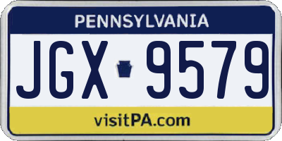 PA license plate JGX9579