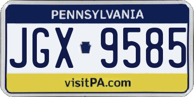 PA license plate JGX9585