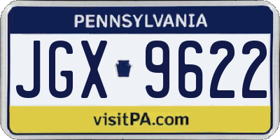 PA license plate JGX9622