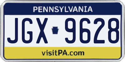 PA license plate JGX9628