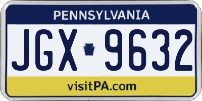 PA license plate JGX9632