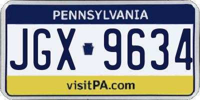 PA license plate JGX9634