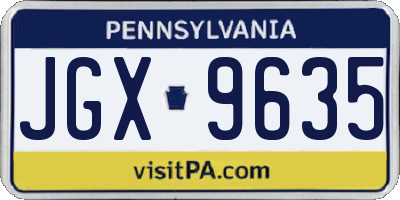 PA license plate JGX9635
