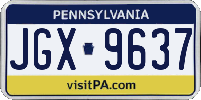 PA license plate JGX9637