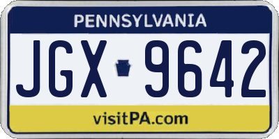 PA license plate JGX9642