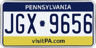 PA license plate JGX9656