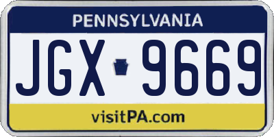 PA license plate JGX9669