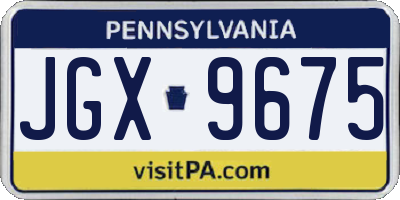 PA license plate JGX9675