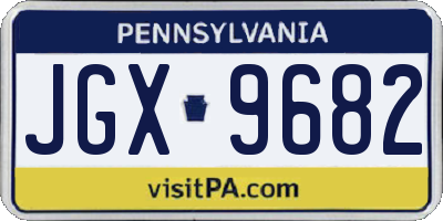 PA license plate JGX9682