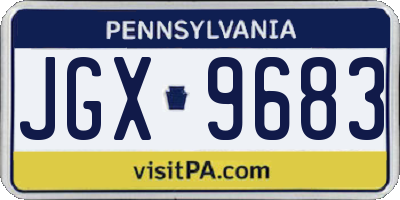 PA license plate JGX9683