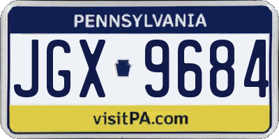 PA license plate JGX9684