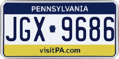 PA license plate JGX9686