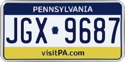 PA license plate JGX9687