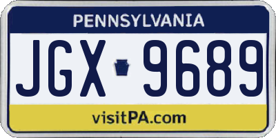 PA license plate JGX9689