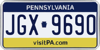 PA license plate JGX9690