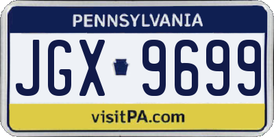 PA license plate JGX9699