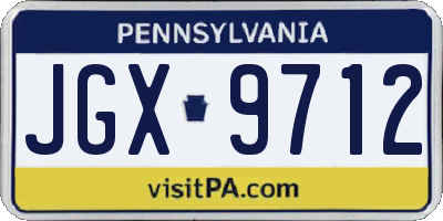 PA license plate JGX9712