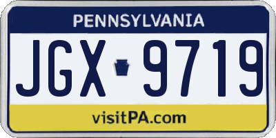 PA license plate JGX9719