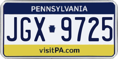 PA license plate JGX9725