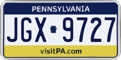 PA license plate JGX9727