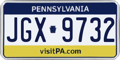 PA license plate JGX9732