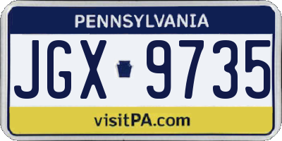 PA license plate JGX9735