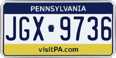 PA license plate JGX9736