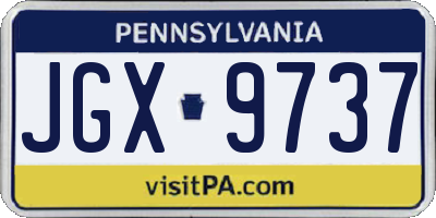PA license plate JGX9737