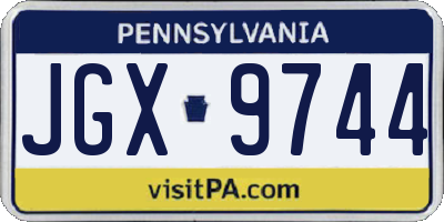 PA license plate JGX9744