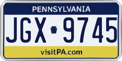 PA license plate JGX9745