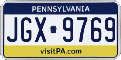 PA license plate JGX9769
