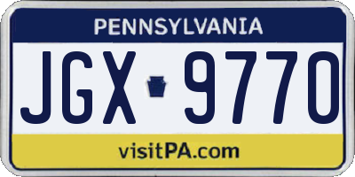 PA license plate JGX9770