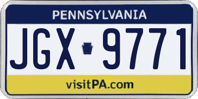 PA license plate JGX9771