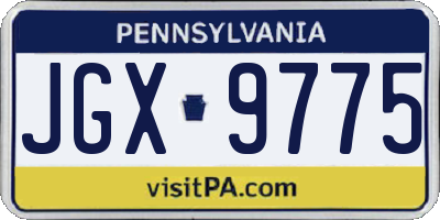 PA license plate JGX9775