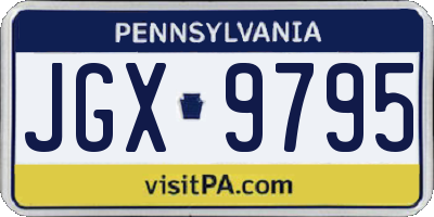 PA license plate JGX9795