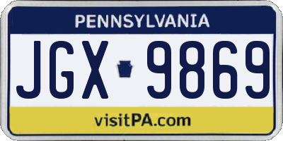 PA license plate JGX9869