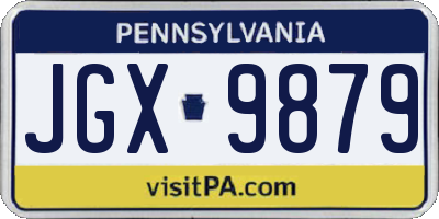 PA license plate JGX9879