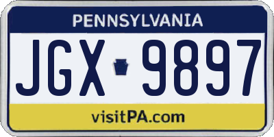 PA license plate JGX9897